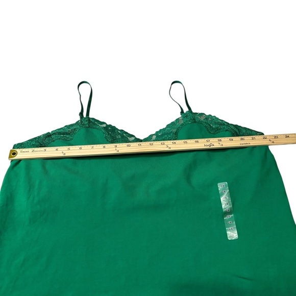 NWT St. John’s Bay Green Lace Trim Tank Top Women’s Size 2X Shelf Bra Y2K Casual - Picture 11 of 13